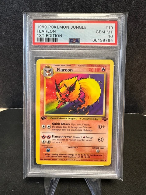 Pokemon Flareon Englisch Jungle 1st Edition 19/64 PSA 10 Gem Mint Original