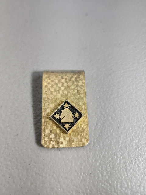 15th Cavalry Regiment US Army Gold Tone Metal Money Clip Wallet