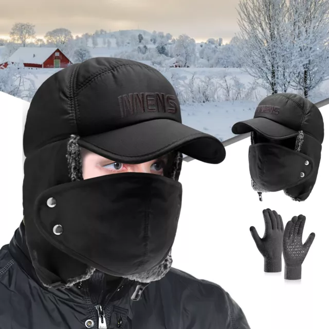 Gorro Para Hombre Gorros De Invierno Hombres Para El Frio Con Bufanda Punto new 2