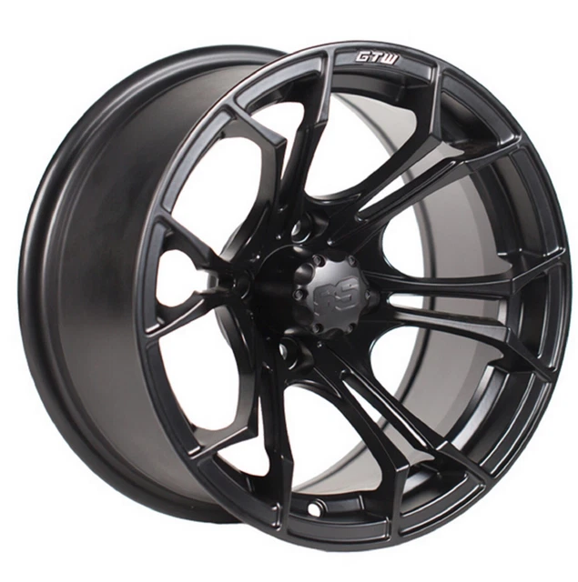 Golf Cart GTW 14x7 Matte Black Spyder Wheel 3:4 Offset 4/4 Pattern