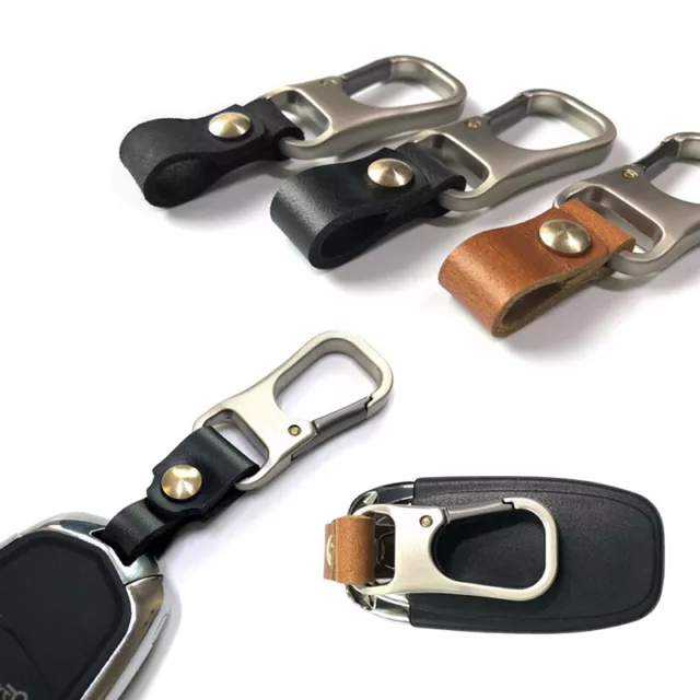 Car Keychain For Men Women Key Chain Genuine Leather Ring Keyring Metal Holders