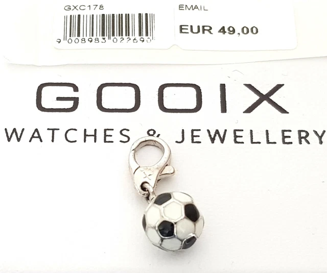 GOOIX CHARM Silber 925 er Charms Anhänger Fussball Ball Sport Emaille NEU 1