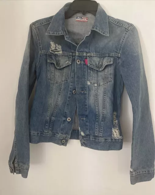 WOMENS NOLITA - NORTH LITTLE ITALY DENIM JACKET SIZE 44 Made In Italy As Is