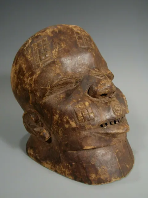 Africa Tanzania Mozambique Makonde Helmet Carved Wood Mask ca. 20th century