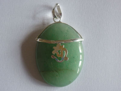 cristalloterapia PENDENTE CIONDOLO amuleto FIORE AVVENTURINA VERDE COLLANA dea 