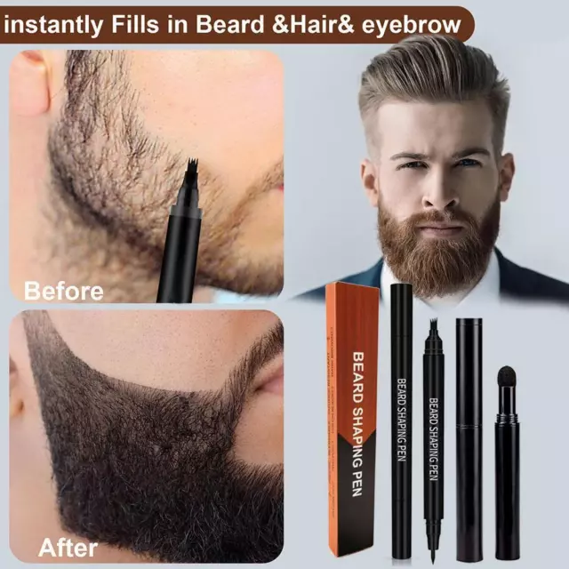 4-prong Beard Filler Pens Useful Beard Pen Moustache Coloring Pens Male Cosmetic