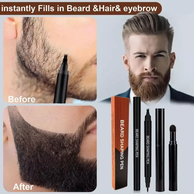 4-prong Beard Filler Pens Waterproof Beard Filling Pen Kit for Men Male Cosmetic