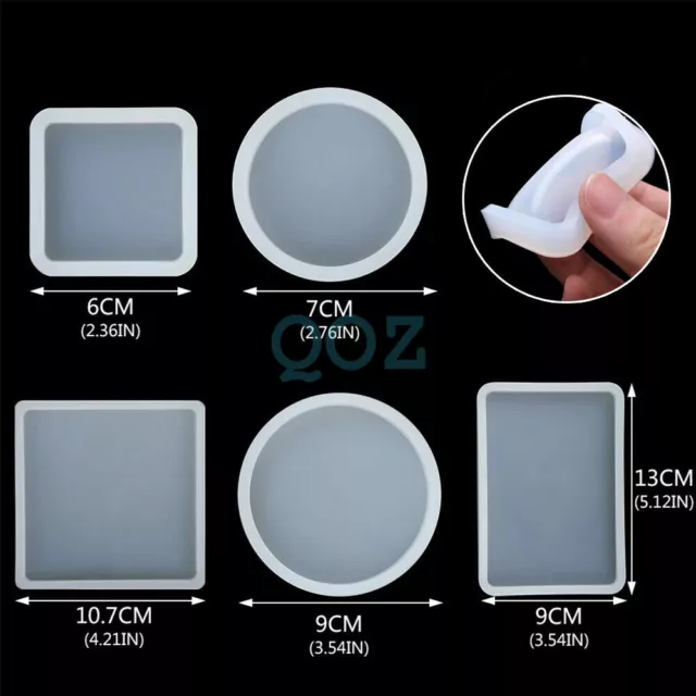 Coaster Resin Casting Mold Silicone Jewelry Agate Making DIY Tray Mould Craft AU 2