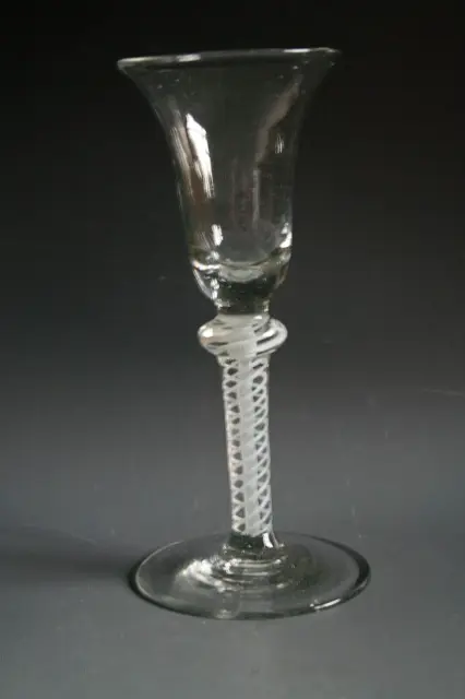 18Th Century Glass With Double Opaque Twist Stem