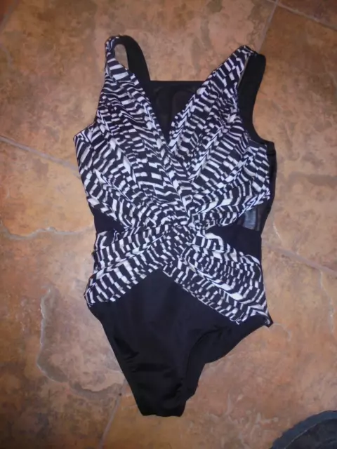 Miraclesuit Black Love Knot Slimming One Piece Swimsuit Miracle Suit Size 12