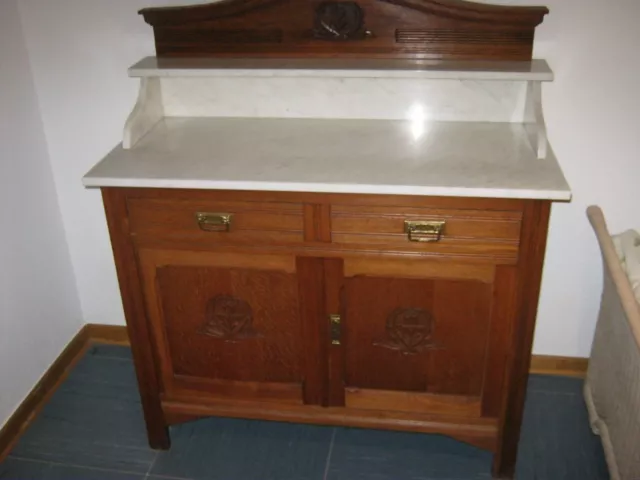 Antiker Jugendstil Anrichte Kommode Eiche Sideboard Belgien