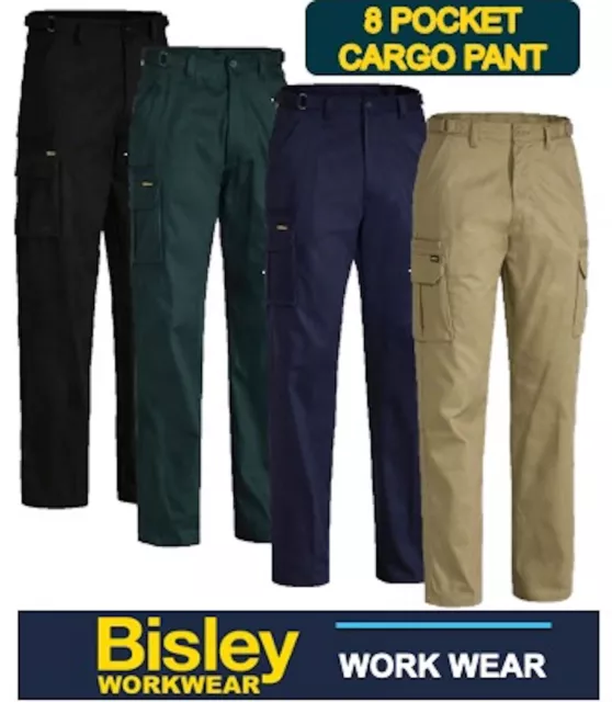 Bisley Workwear - "Original" Mens 8 Pocket Cargo Drill Work Pants - Bpc6007