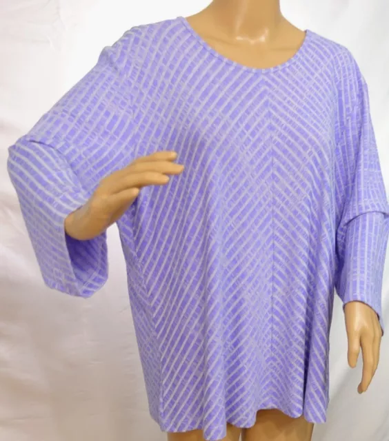 Southern Lady Women Plus Size 1x 2x 3x Purple Melange Sweater Top Blouse Tunic 3