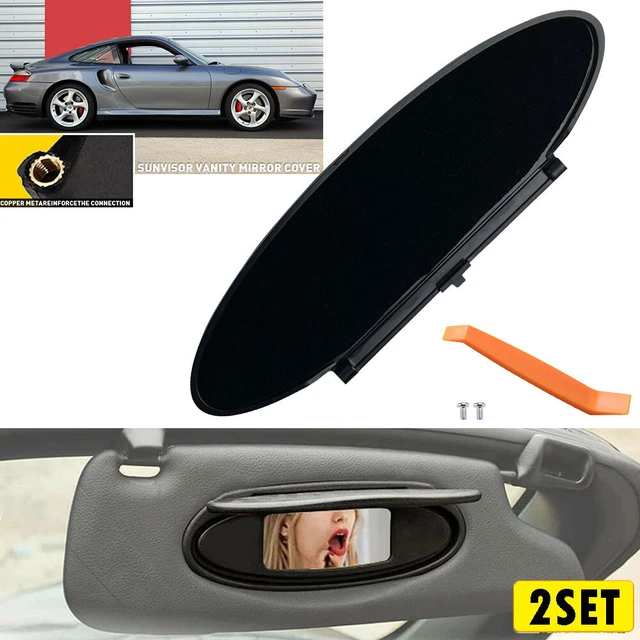 2X 99670142102 Sun Visor Mirror Cover For Porsche 911 996/997 Boxster 986 Cayman