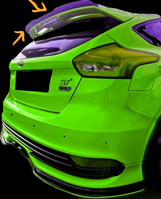 GLOSS BLACK REAR SPOILER EXTENSION FOR FORD FOCUS ST and RS MK3 3.5 £