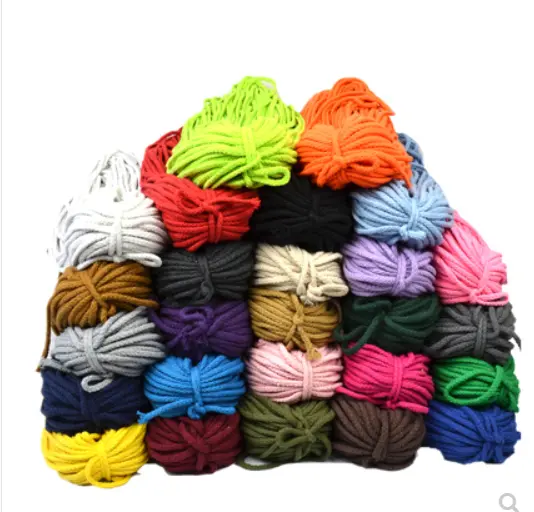 100 yards Cotton Rope 5mm Colorful braid Cord String Hand Crafts