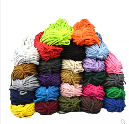 100yards Macrame Cotton Rope 5mm Colorful Twisted Cord String Hand Crafts