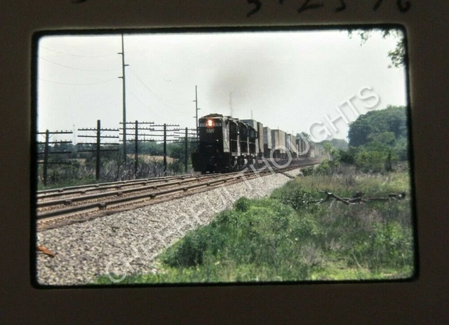 Original '76 Ektachrome Slide NW Norfolk Western 510 GP9 Piggyback Trailer 25I18