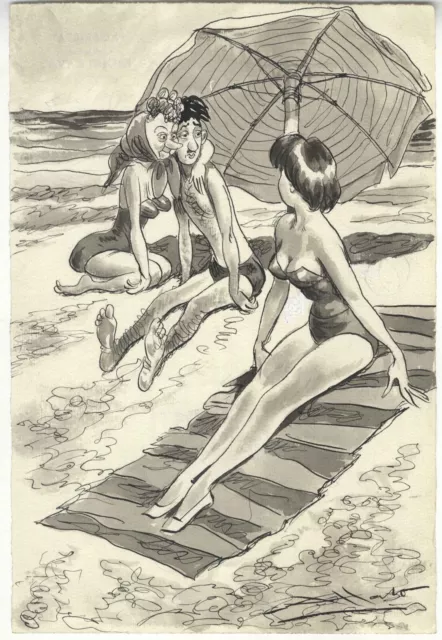 ATTALO - G. COLIZZI Disegno Originale vignetta del Travaso (16) China Anni '50