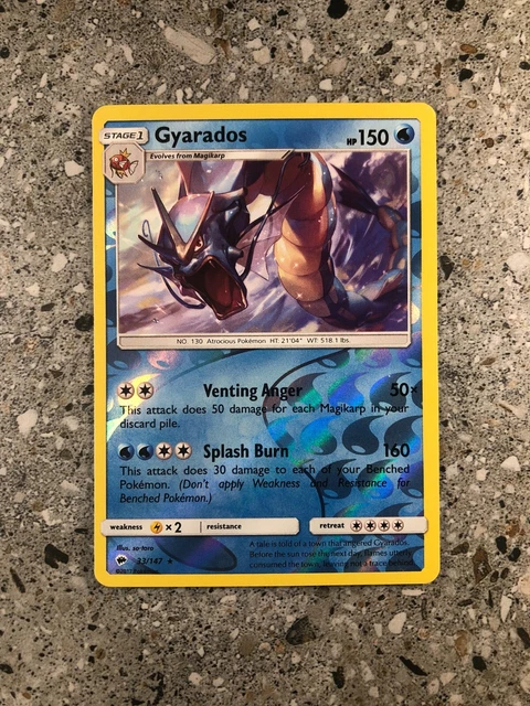 Pokemon TCG Cards Gyarados 33/147 Burning Shadows Reverse Holo Rare NM
