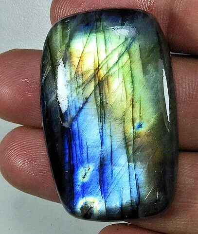 107cts. Naturel Multi Flash Labradorite Rectangle Cabochon Pierre précieuse...