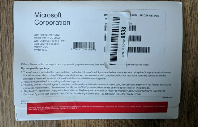 MICROSOFT WINDOWS 10 Professional Printable Version for Windows (FQC ...