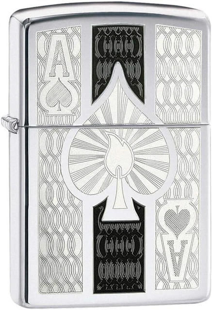 Accendino Antivento Zippo 24196 Ace Uomo Metal Argento