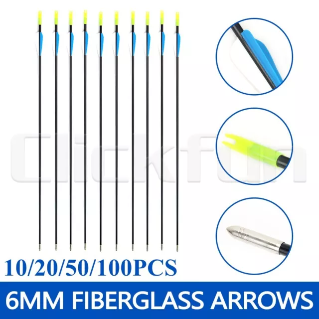 5-100x 31" FiberGlass Arrows Archery Hunting Compound Bow Fiber Glass Bows AU