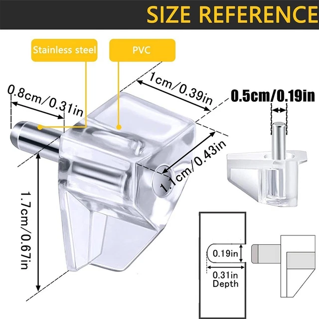 20x taquet étagère plastique blanc à clou diamètre 15mm support