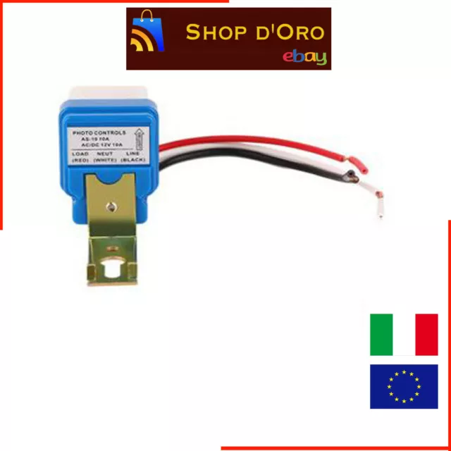 Interruttore Sensore Crepuscolare DC 12V 10A per Lampade Faro Faretto LED