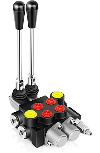 Hydraulic Flow Control Valve 2 Spool 13 GPM SAE Ports Adjustable Relief Lever...