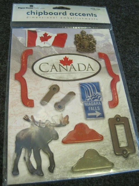 CANADÁ - ACENTOS DE AGLOMERADO por Casa de Papel Adornos Dimensionales SELLADOS