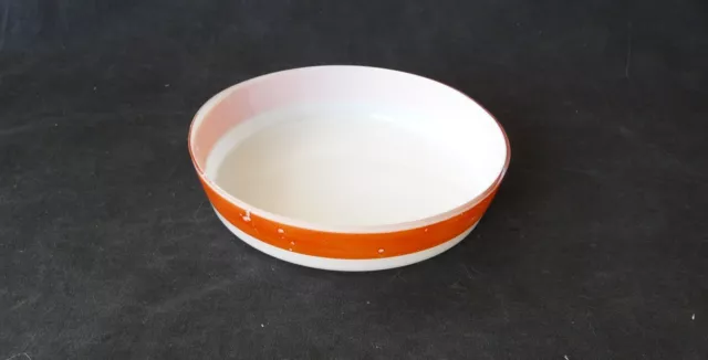 Ramequin opaline blanc et orange Ref 4253