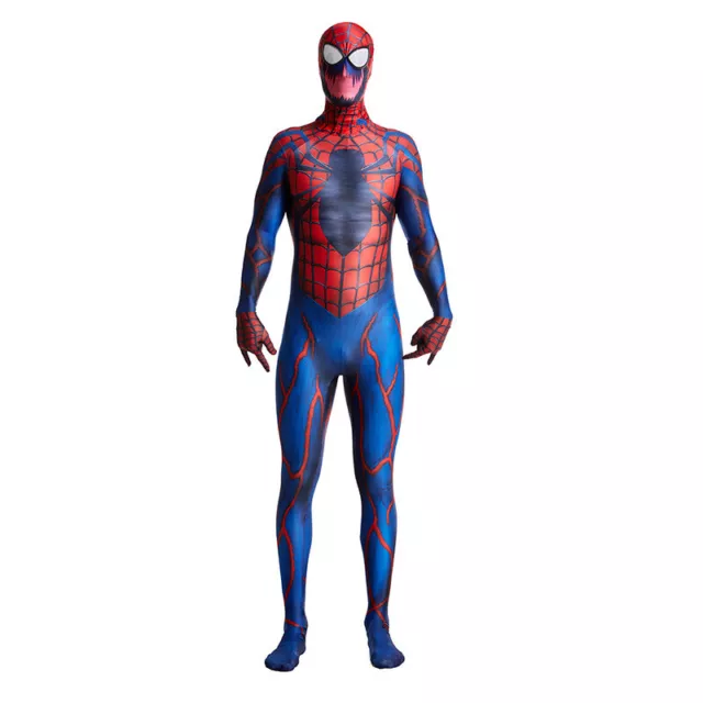 Spider-Carnage Jumpsuit Spider-man Cosplay Costume For Adult & Kids Halloween