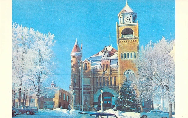 MI Crystal Falls IRON COUNTY COURT HOUSE Built 1890 WINTER MINT postcard M07