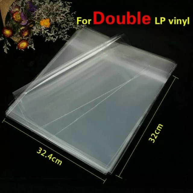 50pcs 12" Double LP Vinyl Record Sleeves Covers Album Outer Plastic Anti-Static