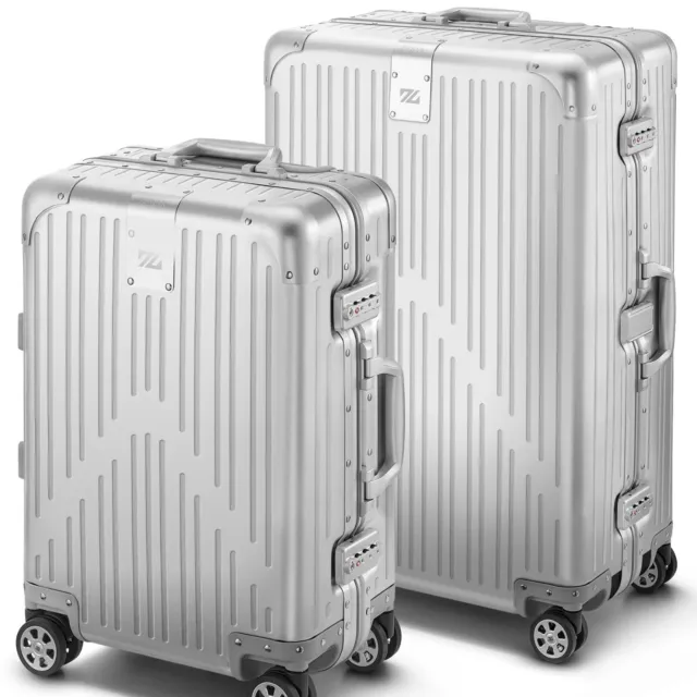 Travelking TravelKing - Maleta rígida de aluminio de tamaño múltiple de 20  a 28 pulgadas, Gris, 20