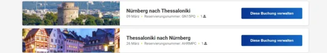 Hin und Rückflug von Nürnberg nach Thessaloniki