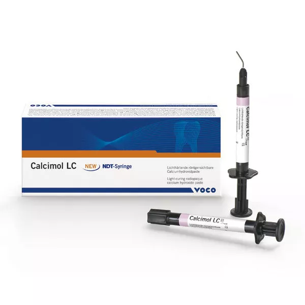 CALCIMOL LC VOCO 2x2,5gr. DENTAL LIGHT CURING CALCIUM HYDROXIDE PASTE.