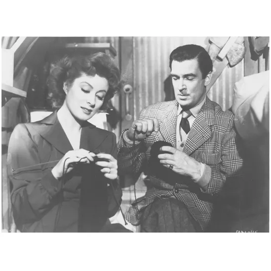 Greer Garson Knitting with Walter Pidgeon in Shelter 8 x 10 Inch Photo