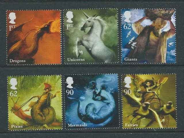 Great Britain 2009 Mythical Creatures Set Of 6 Unmounted Mint, Mnh