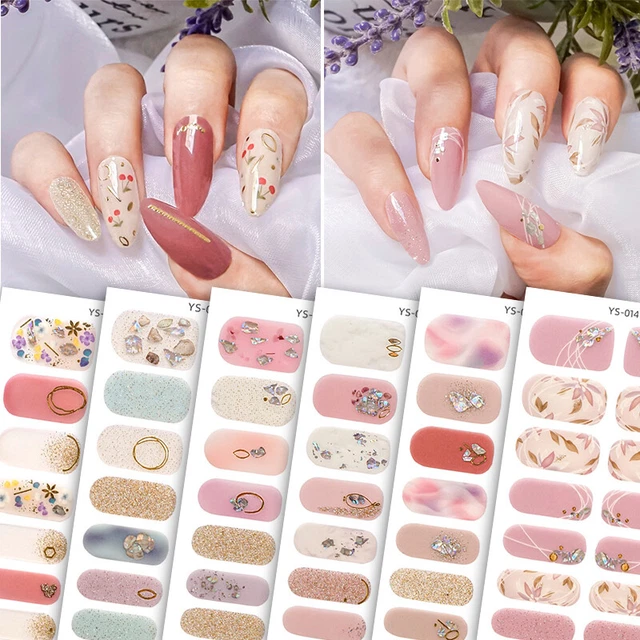 14Tips Complet Autocollants pour Ongles 3D Paillettes Feuille Decaldiy Manucure