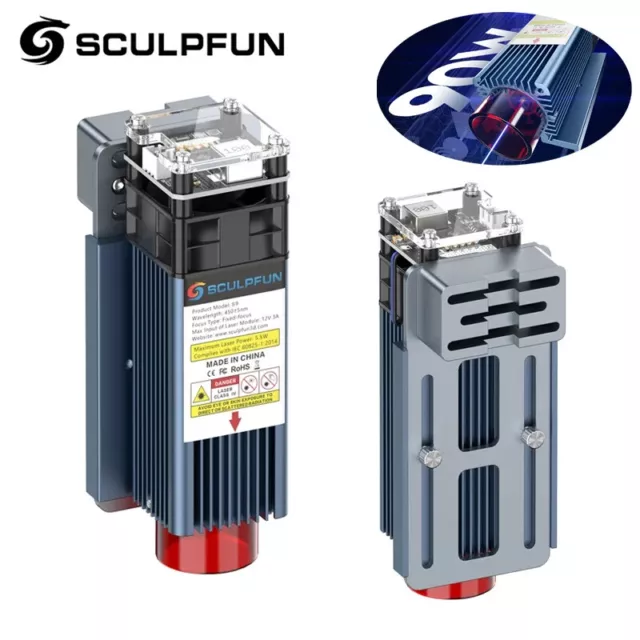 SCULPFUN S9 90W Laser Module Head, Used for Engraver Engraving Machine Cutter