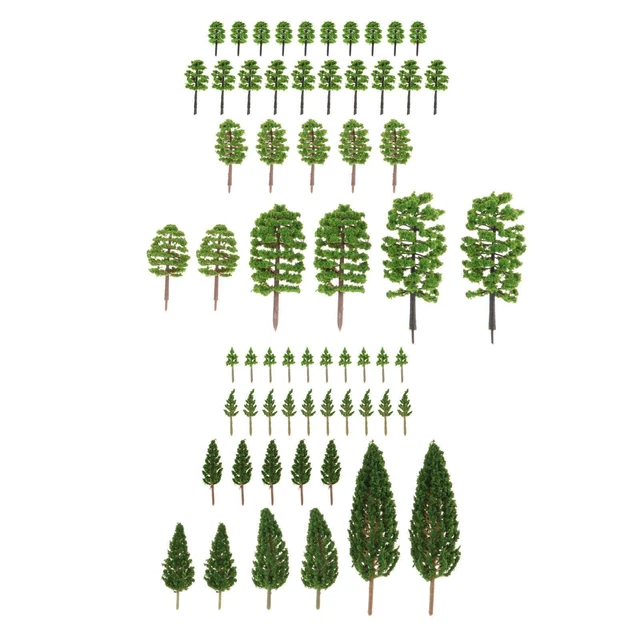 Lot De 50 Arbres Miniatures Drhomeam - Pour Maquettes Ferroviaires Et Dioramas