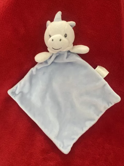 🇫🇷 Doudou licorne blanc corne mouchoir bleu extra doux MES PETITS CAILLOUX