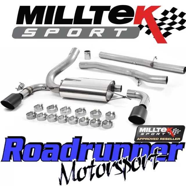 Milltek Focus RS MK3 Exhaust System Cat Back 3" Stainless Non Res Black Tails