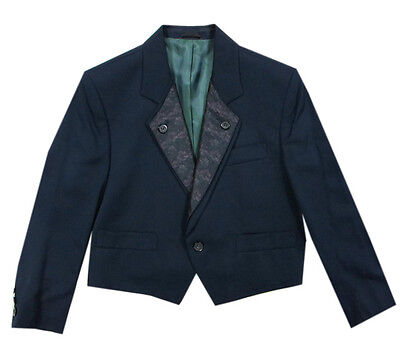 Whoopi srotolati forma abbreviata Jacket Blazer Giacca Elegante Abito Elegante Bambini Blu TG 152