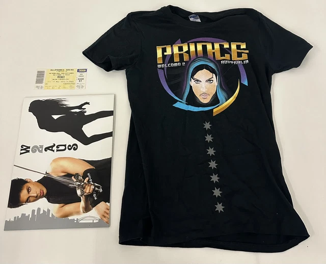 PRINCE - WELCOME 2 Australia Tour T-shirt Size XL White Short 