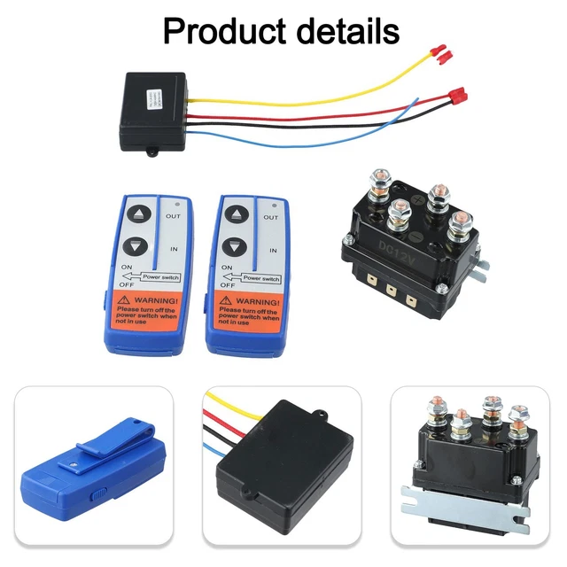 Kit Relais Treuil 12V 250A Avec Télécommande - Étanche - Pour VTT, Quad, Tracteur - Bobine Laiton