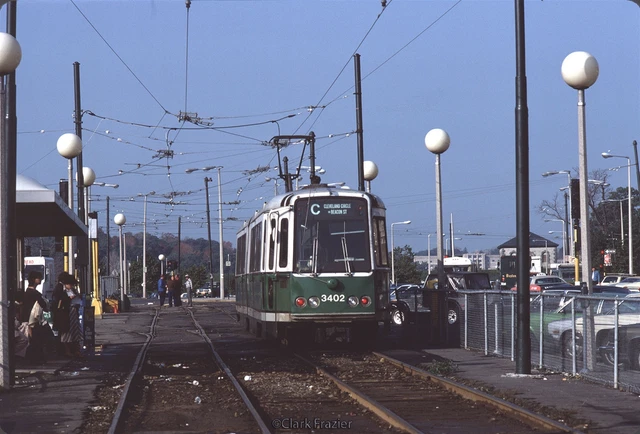 MBTA 3402 on Beacon Street at Cleveland Circle 1979 Original Kodachrome Slide